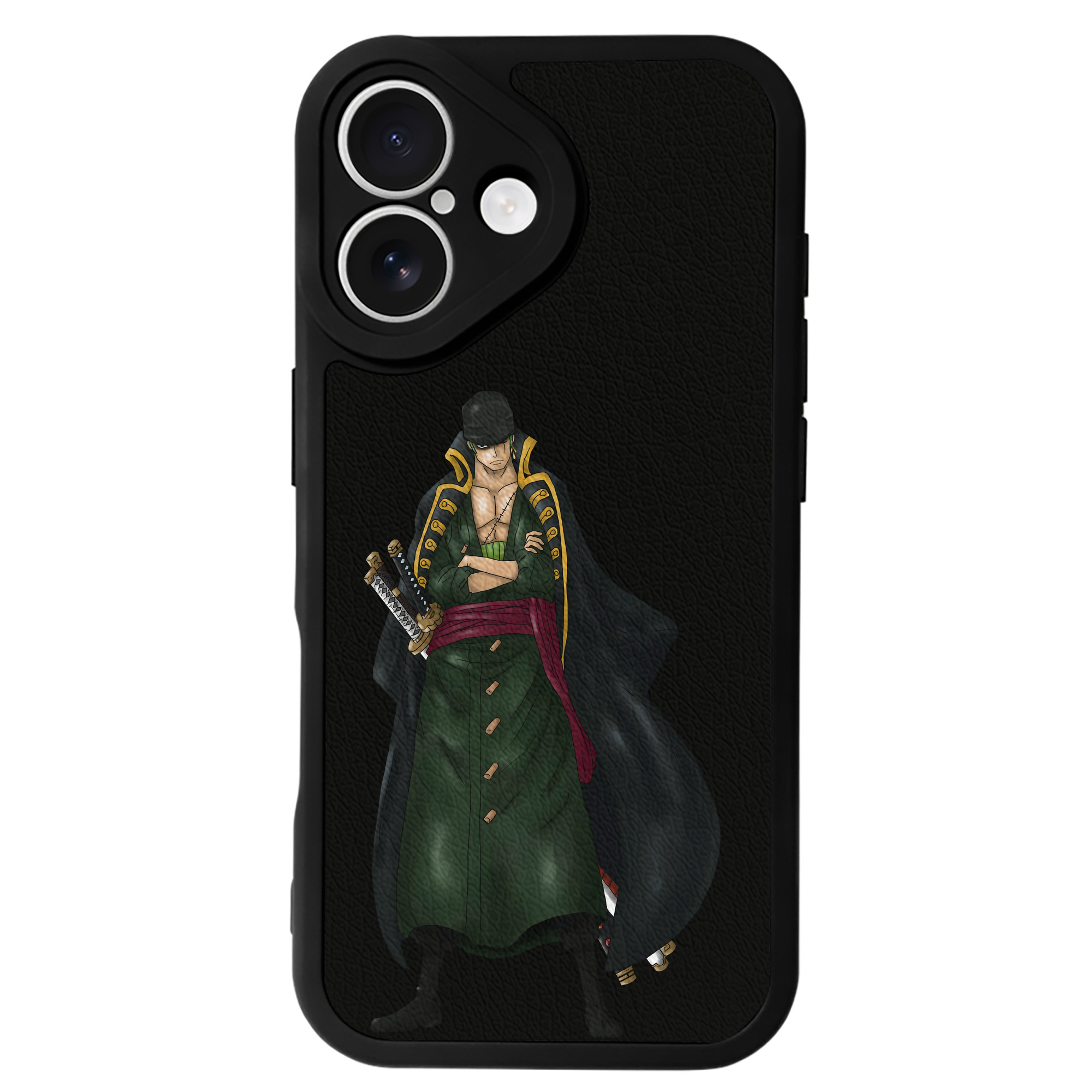 （画像用） ワンピース ロロノア・ゾロ ONE PIECE Roronoa Zoro 【iPhone 16シリーズ対応】シリコンスマホケース（レザー調） 材質：シリコン